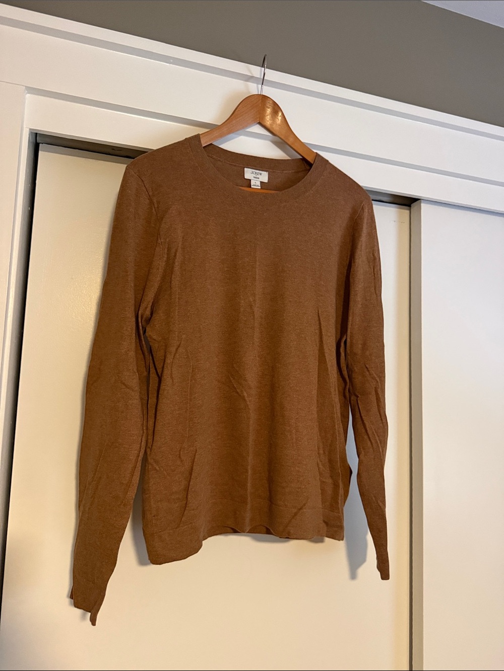 J. Crew Teddie Crewneck Sweater Cognac NWOT